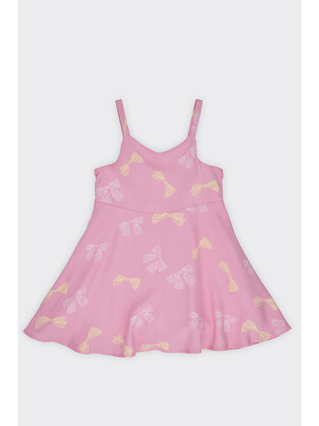 Kız Bebek Desenli İki Parçalı Pembe Elbise-3