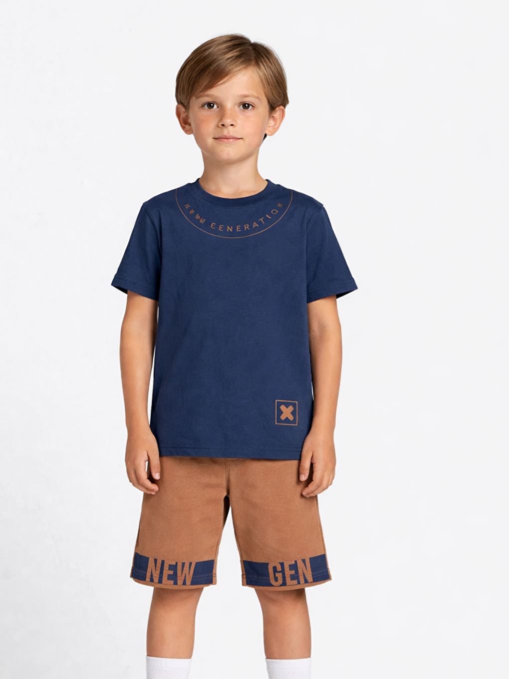 İndigo New Gen Kahve Şort + Tişört Takım