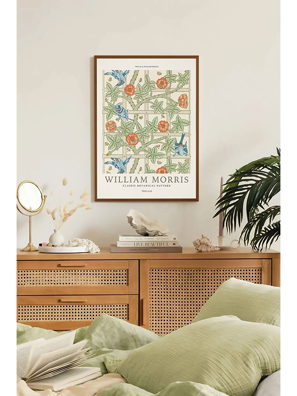 Beyaz Tek Parça Kahverengi Gerçek Ahşap Çerçeveli Tablo Seti - Model 40 - ERSYKHVCRV40-2030