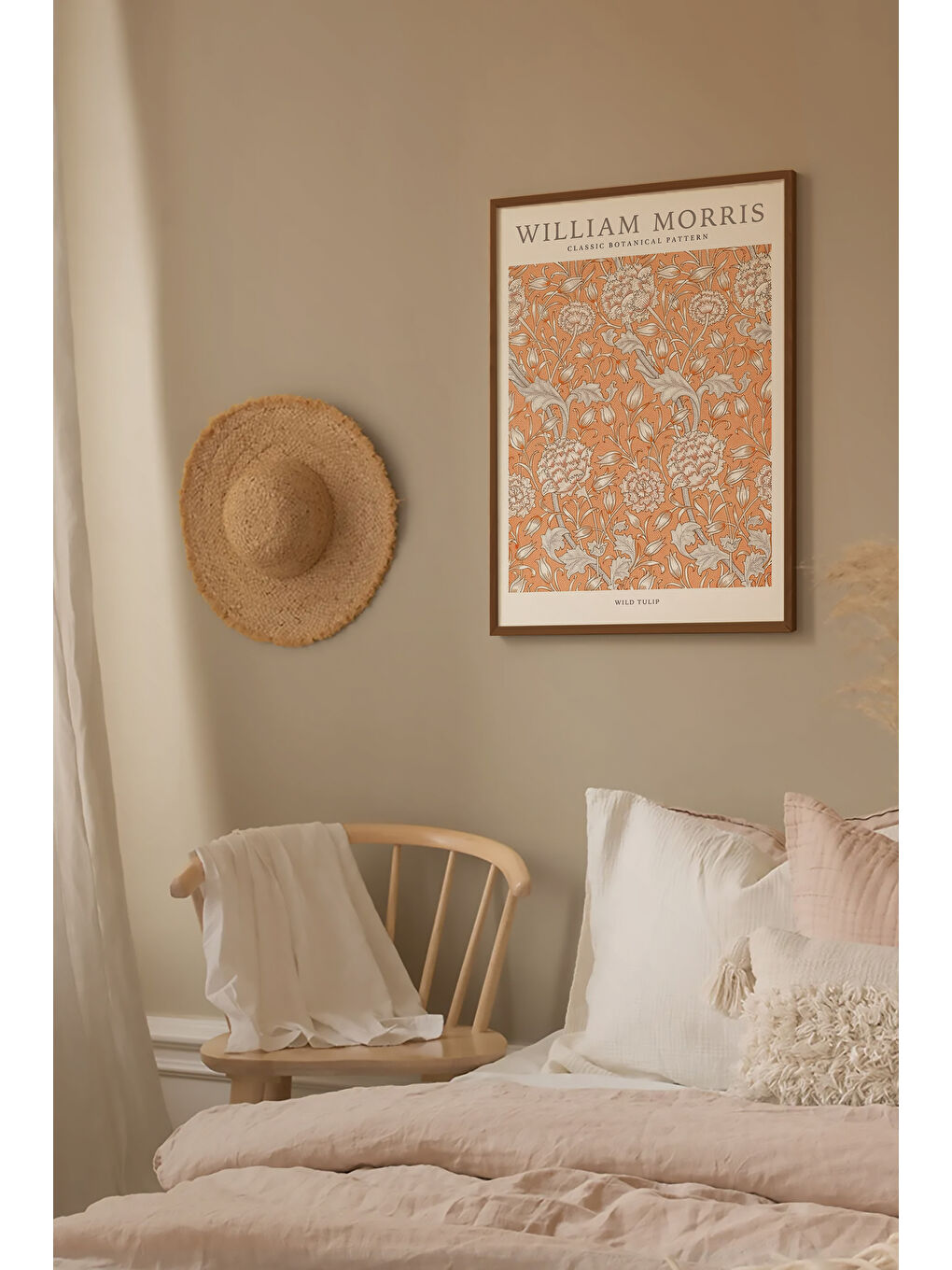 Beyaz Tek Parça Kahverengi Gerçek Ahşap Çerçeveli Tablo Seti - Model 42 - ERSYKHVCRV42-3348