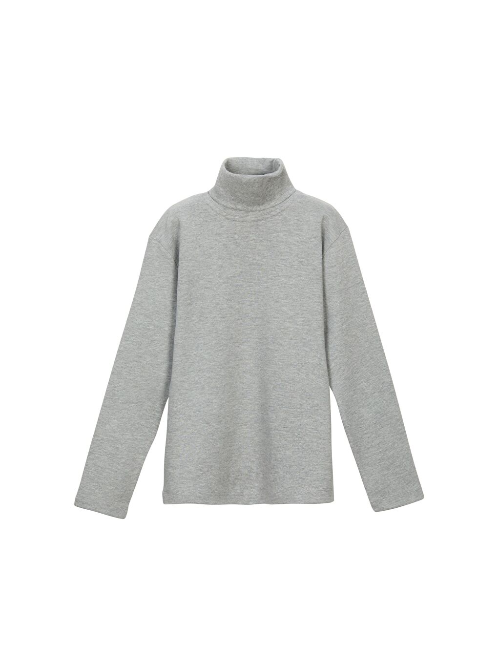 Gri 2 Kız Çocuk Tam Balıkçı Uzun Kol Tişört