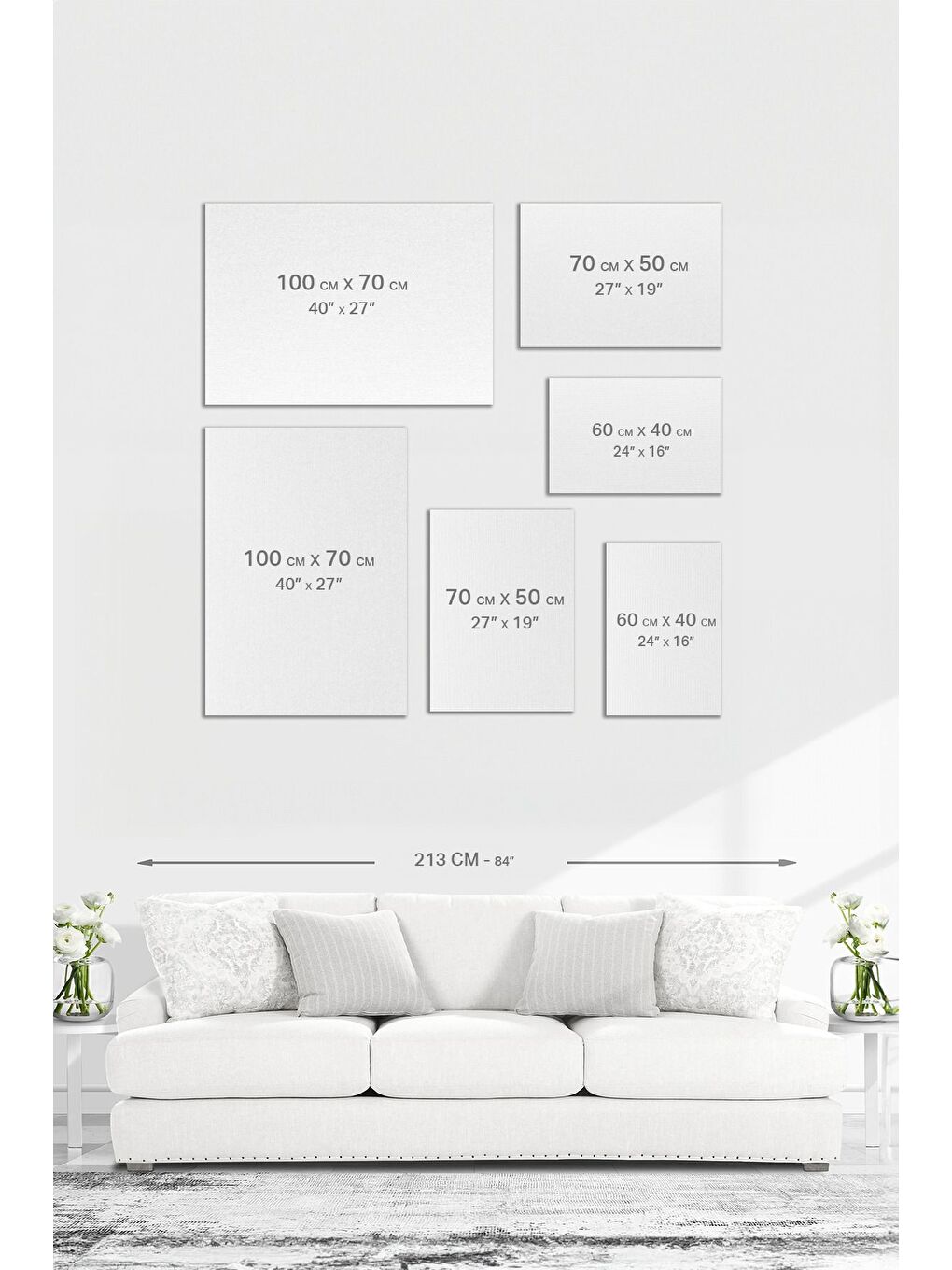 Beyaz Dekoratif Kanvas Tablo - ERSYSB014 - ERSYSB014-70100-4
