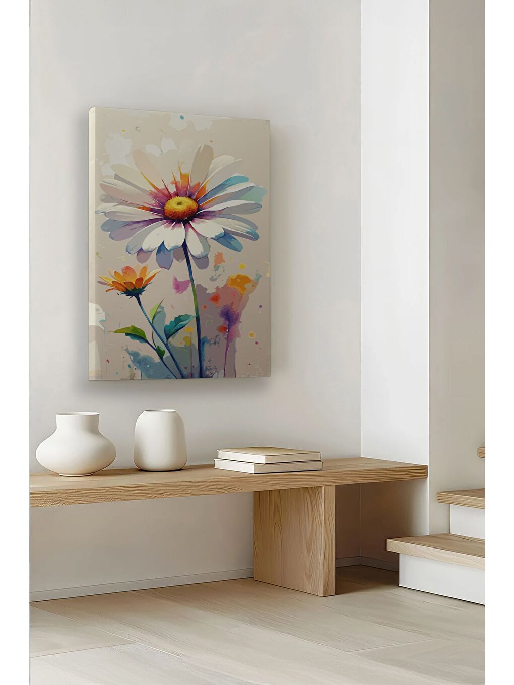 Beyaz Dekoratif Kanvas Tablo - ERSYSB017 - ERSYSB017-70100