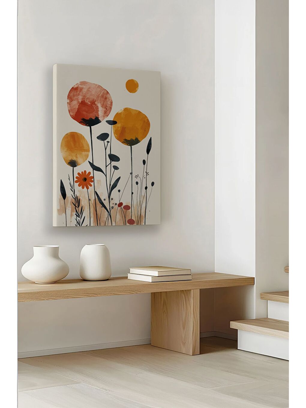 Beyaz Dekoratif Kanvas Tablo - ERSYSB020 - ERSYSB020-4060