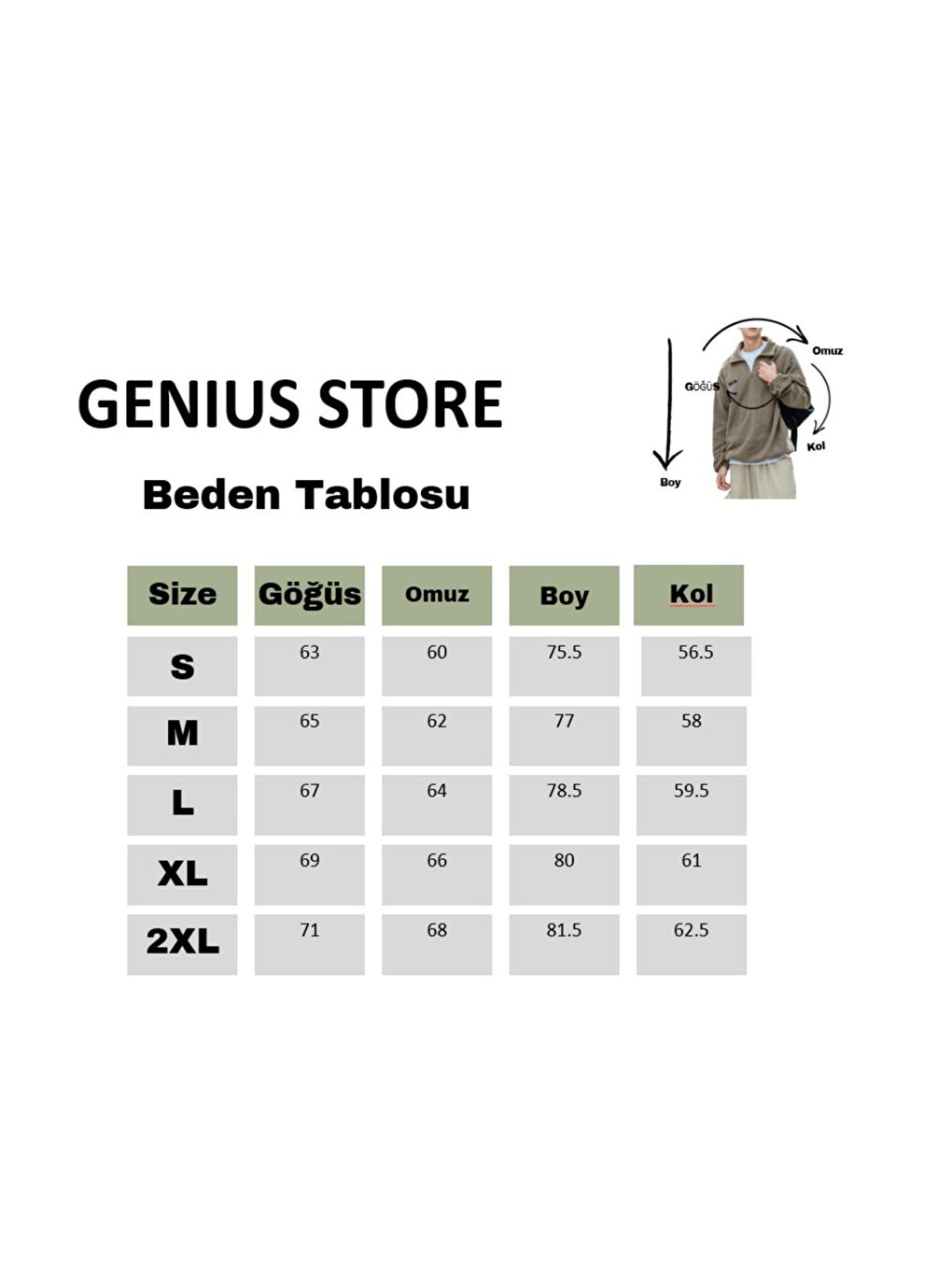 GENIUS STORE Füme Erkek Polar Oversize Sweatshirt Polar Sweatshirt - 5