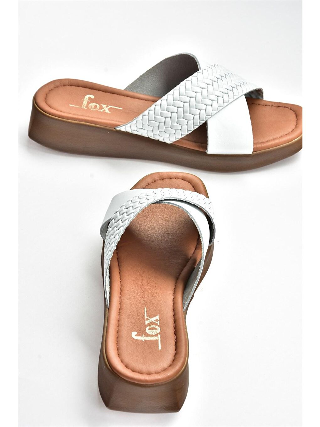 M291049903 Beyaz Kadın Terlik-3