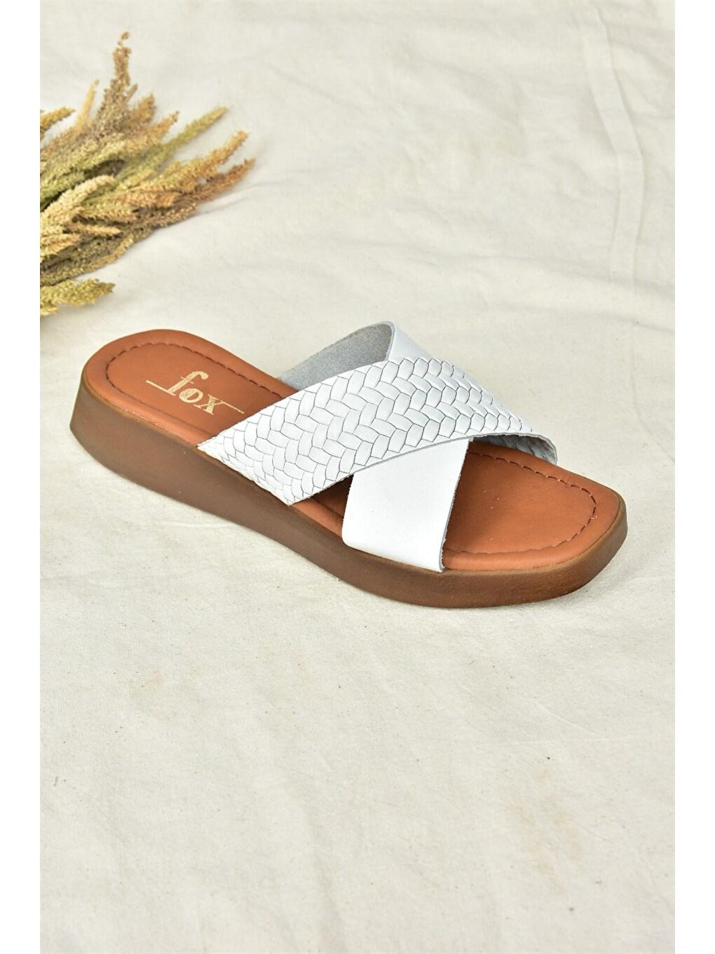 M291049903 Beyaz Kadın Terlik-4