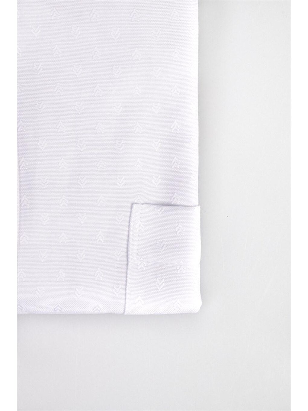 Beyaz Büyük Beden Armürlü Kravatlık Erkek Gömlek-2