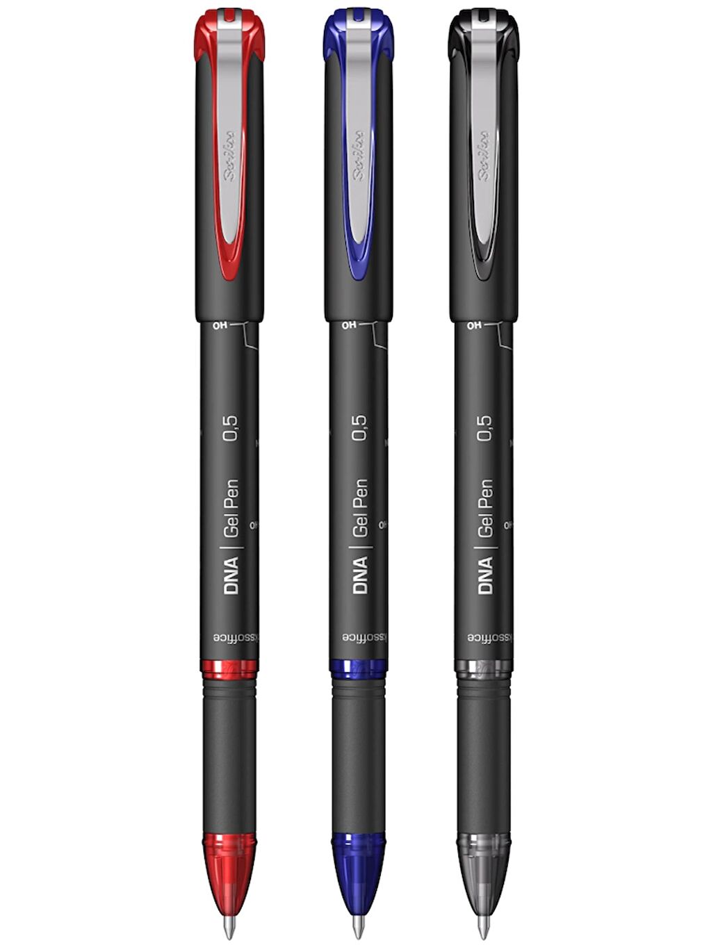 DNA 0.5 Jel Tükenmez Kalem 3 Renk Set(Siyah-Mavi-Kırmızı)