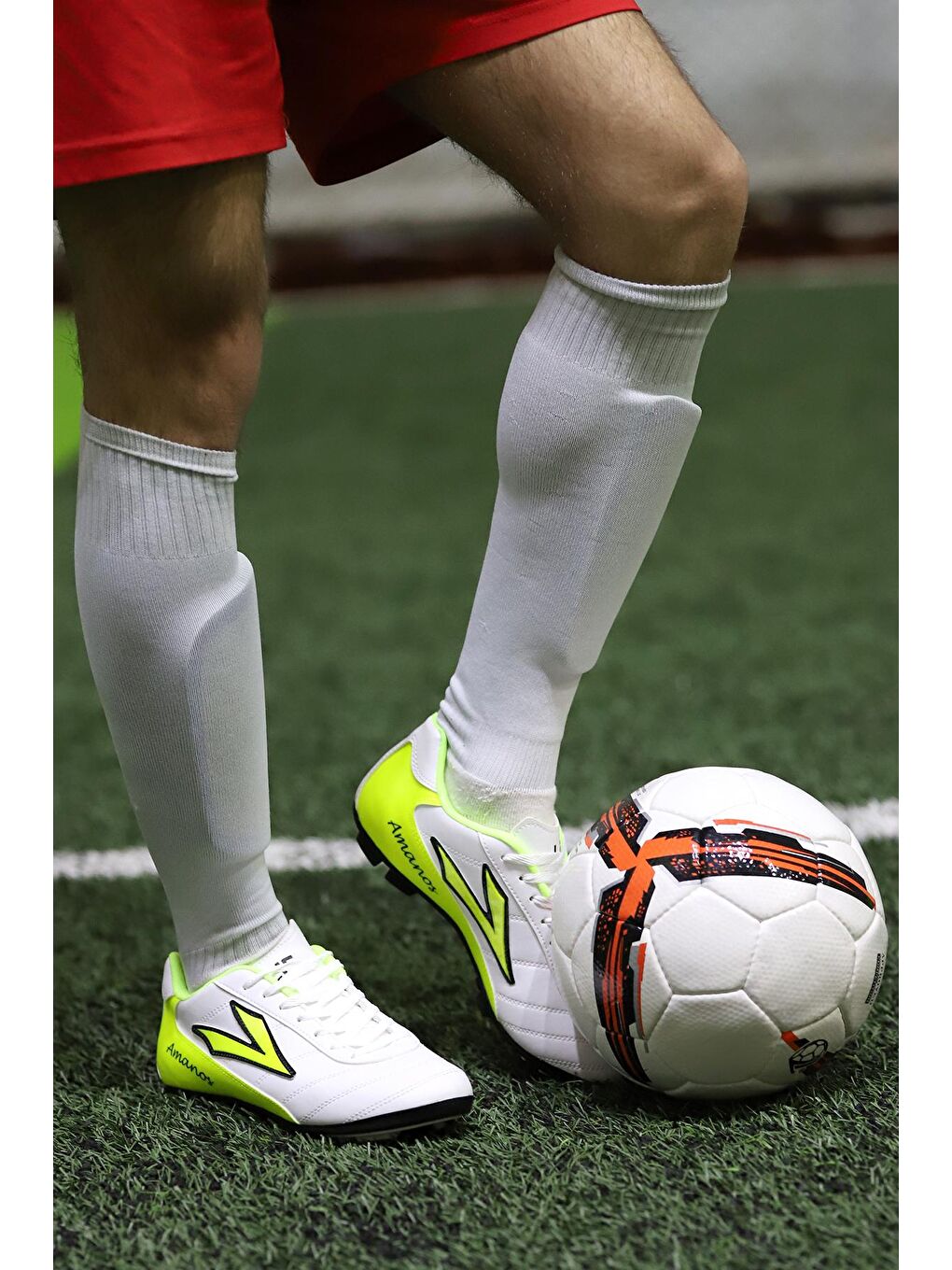 Beyaz Amanos Erkek Krampon Futbol Ayakkabı-2