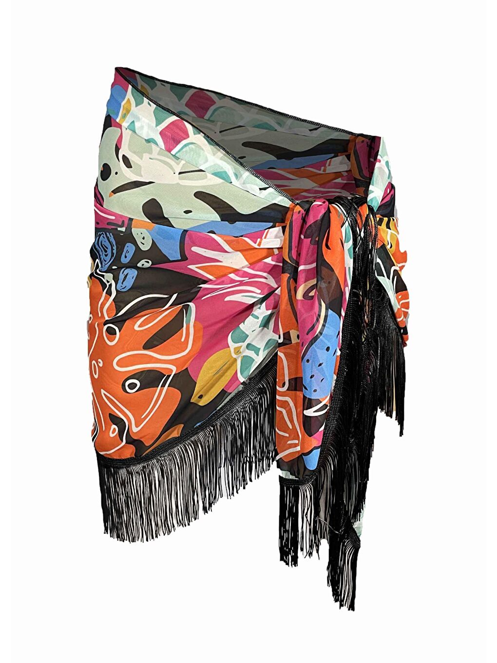 Yeşil Amore Püsküllü Ananas Desen Pareo