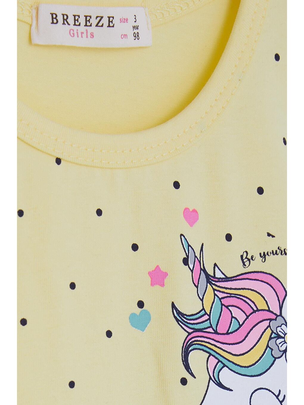 Kız Çocuk Elbise  Baskılı Tüllü Fiyonklu Sarı (3-4 Yaş)-2