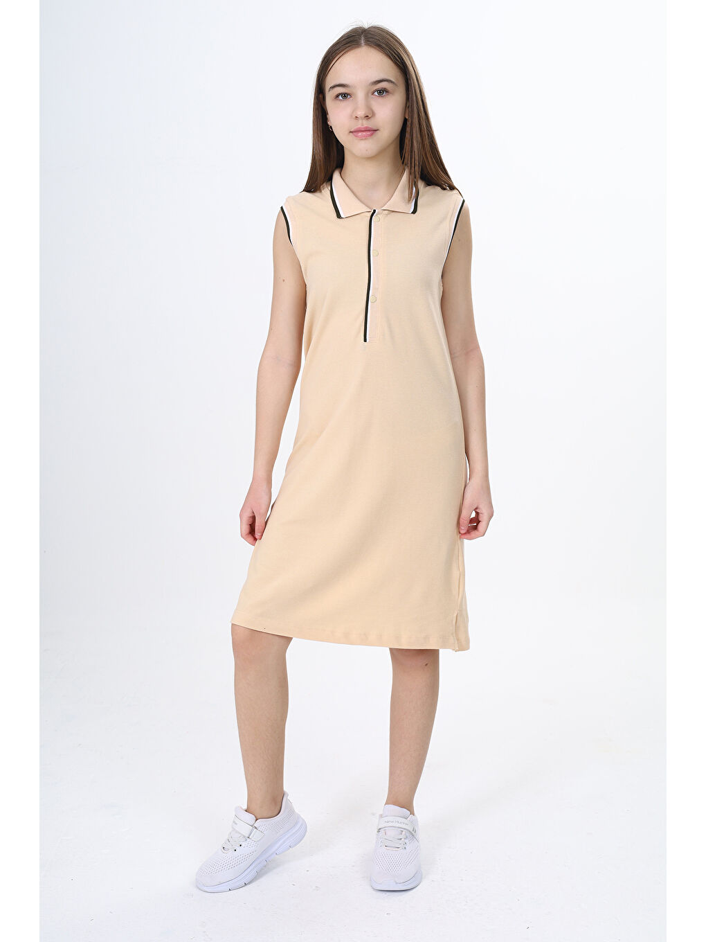 Bej Kız Çocuk Elbise-3