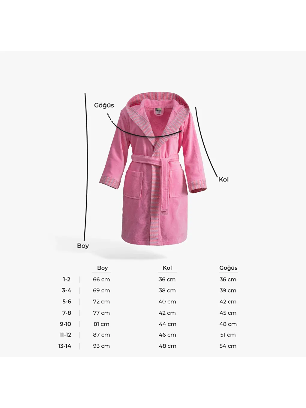 Relax Kız Çocuk Bornoz %100 Pamuk Nakışlı Pembe-3