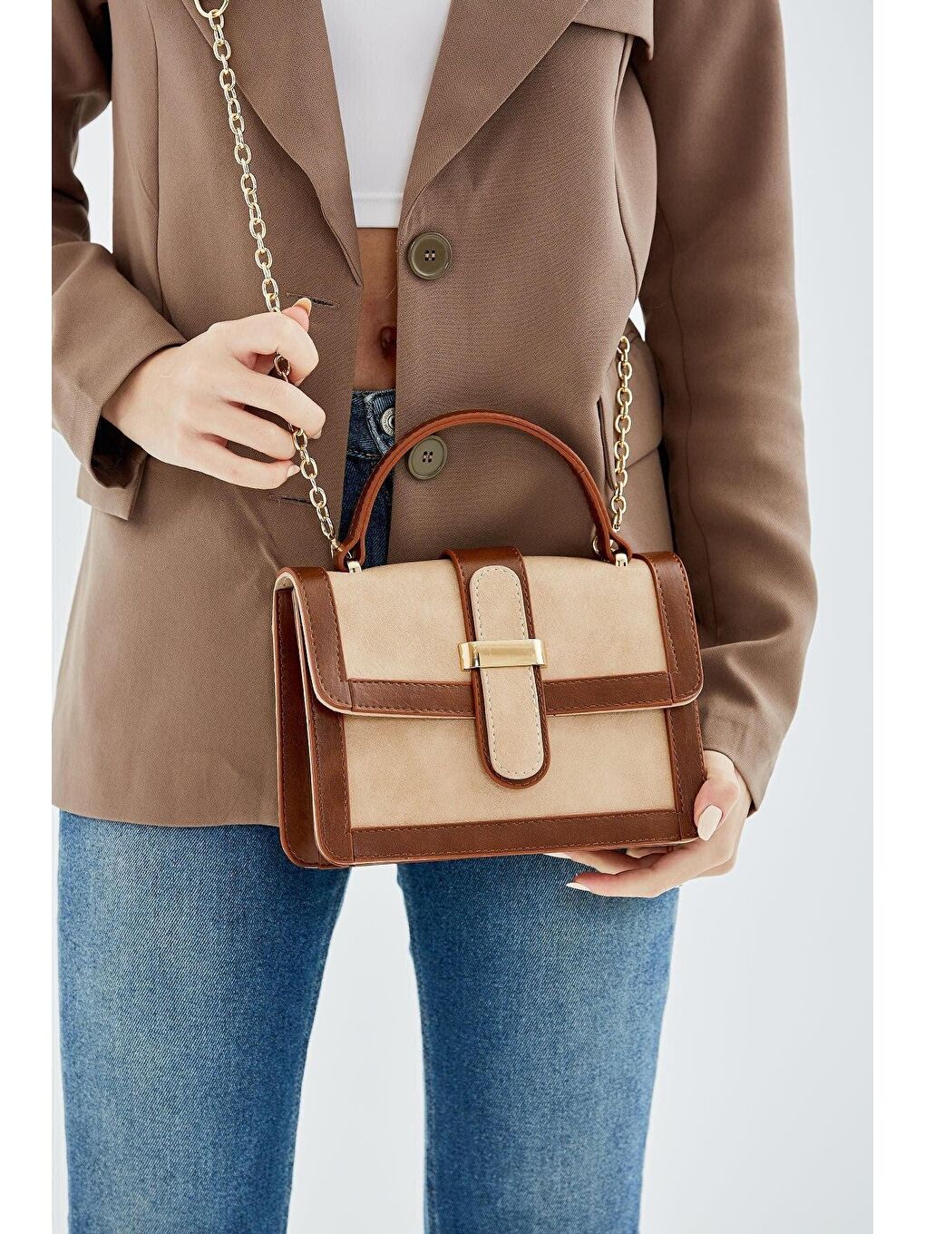 Ekru Anna Vintage Kadın Çanta