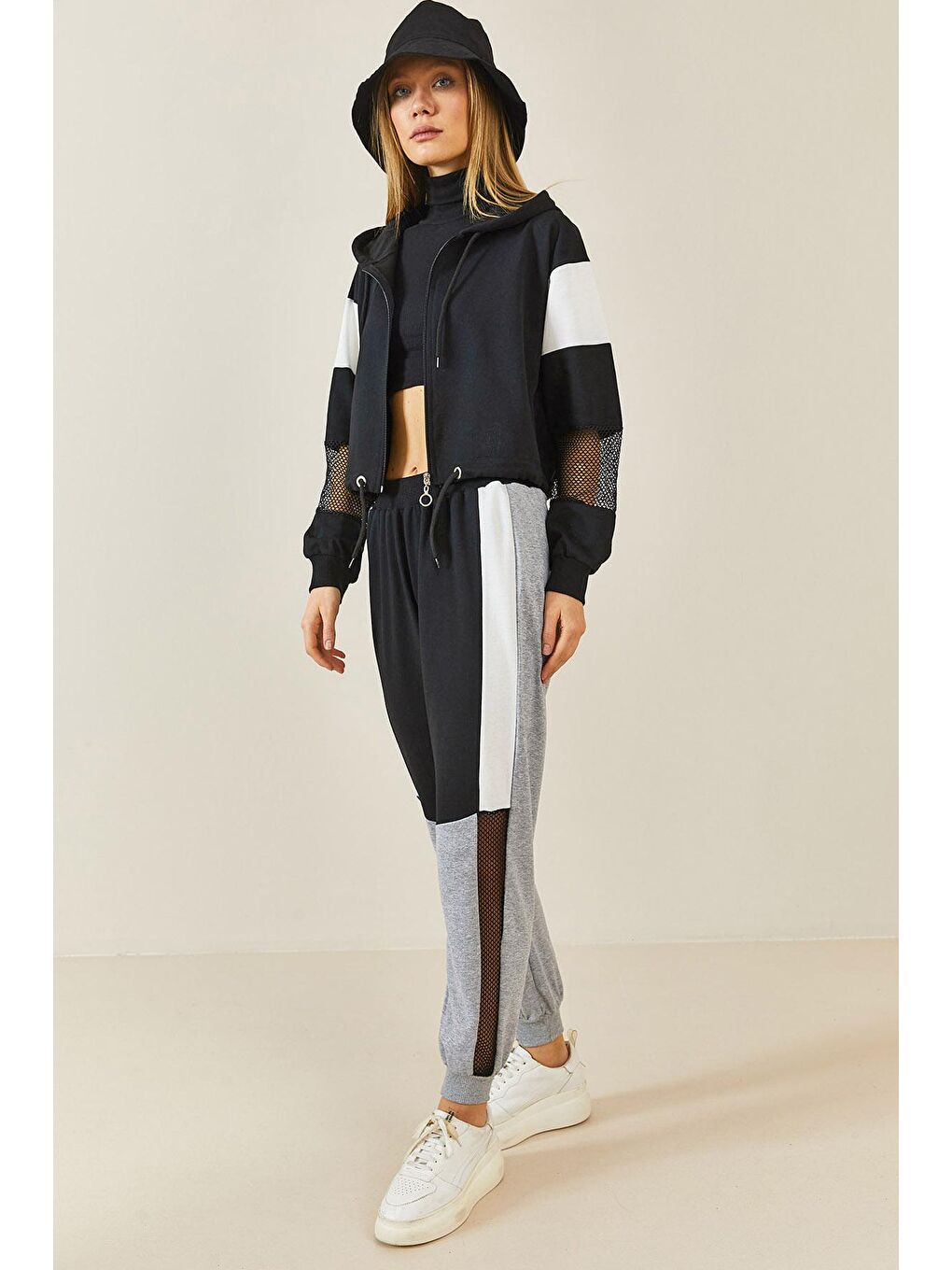 Siyah File Detaylı Eşoftman Takım 0YXK8-43591-02-1