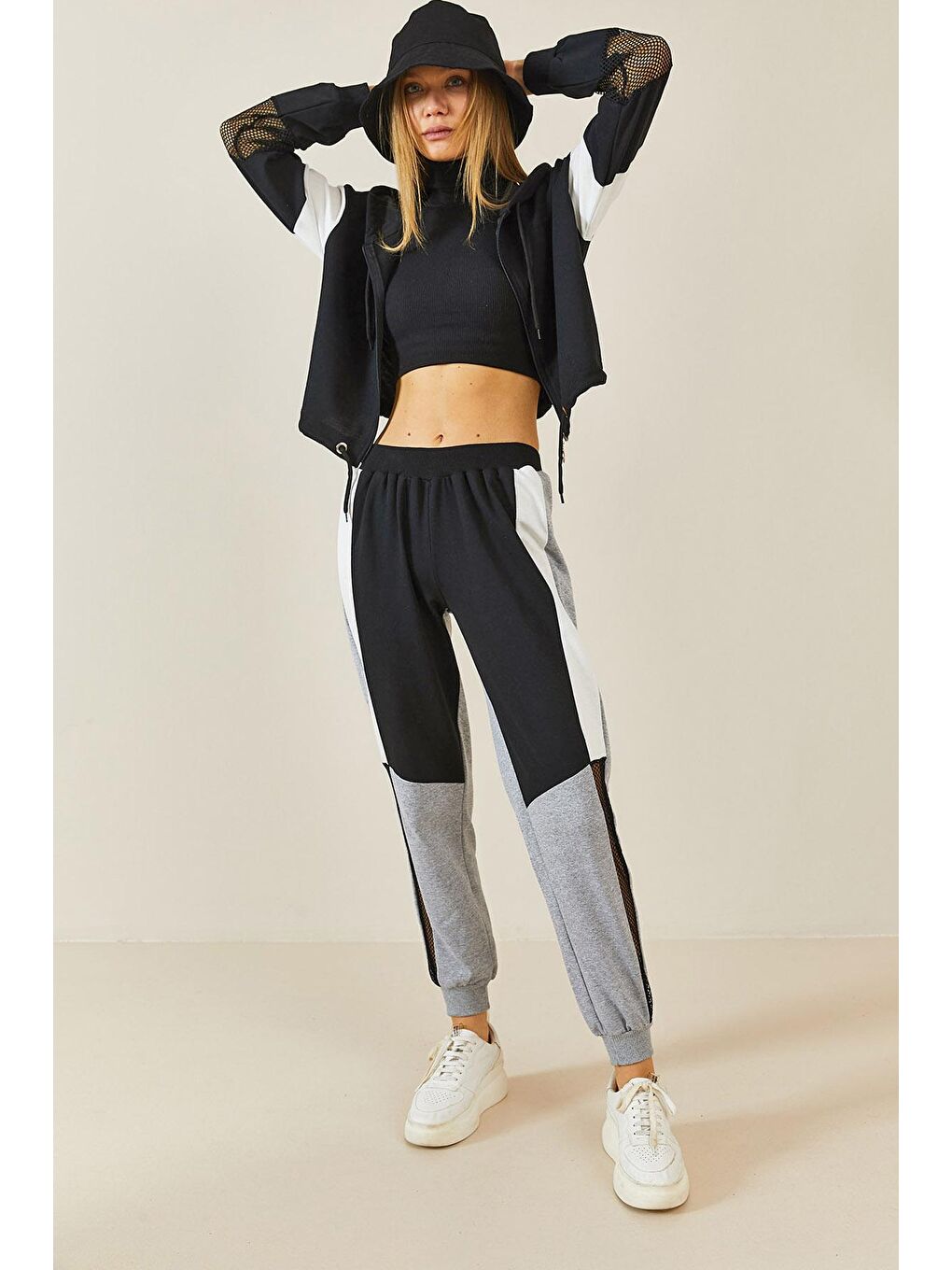 Siyah File Detaylı Eşoftman Takım 0YXK8-43591-02-3