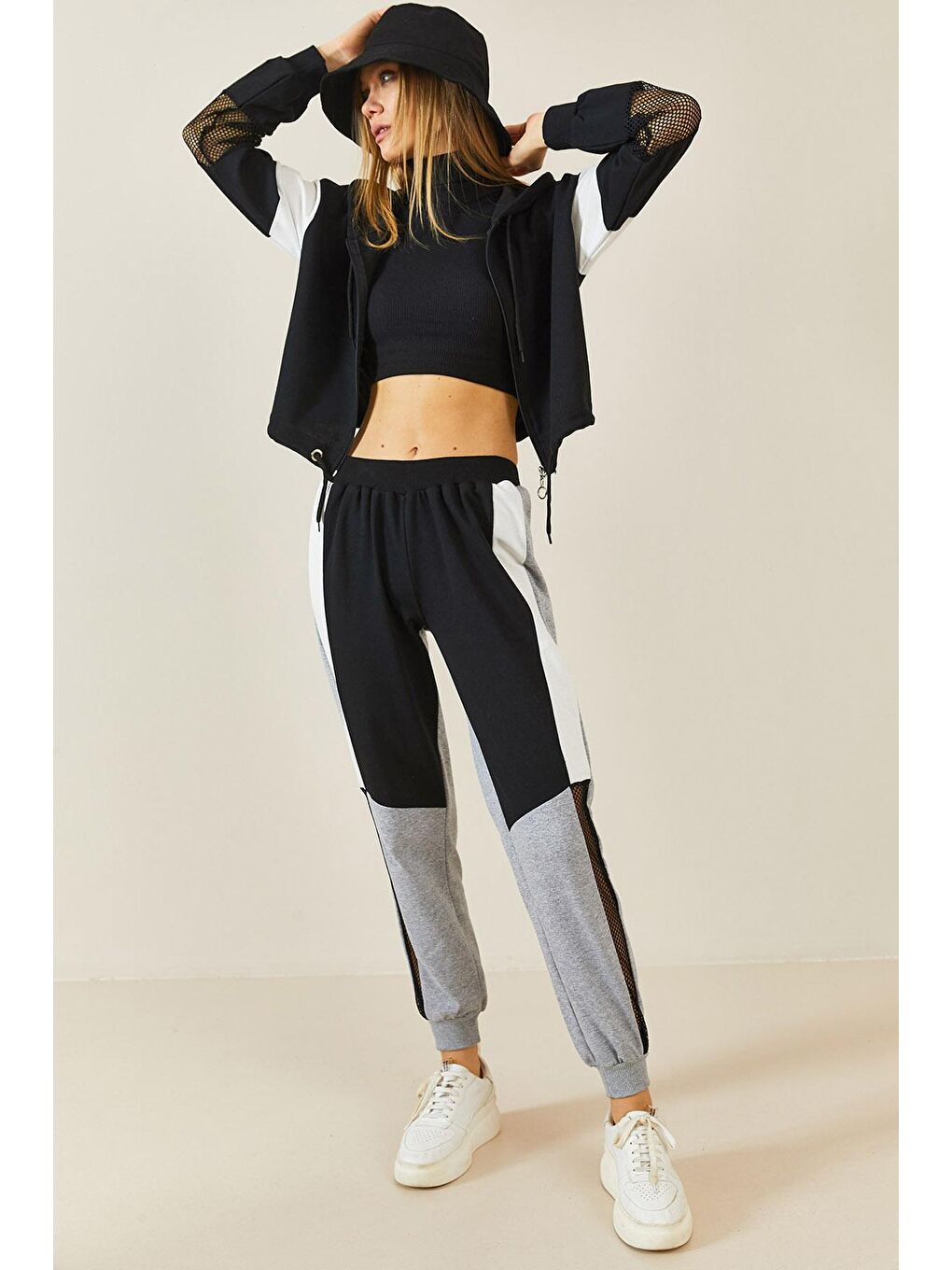 Siyah File Detaylı Eşoftman Takım 0YXK8-43591-02-4