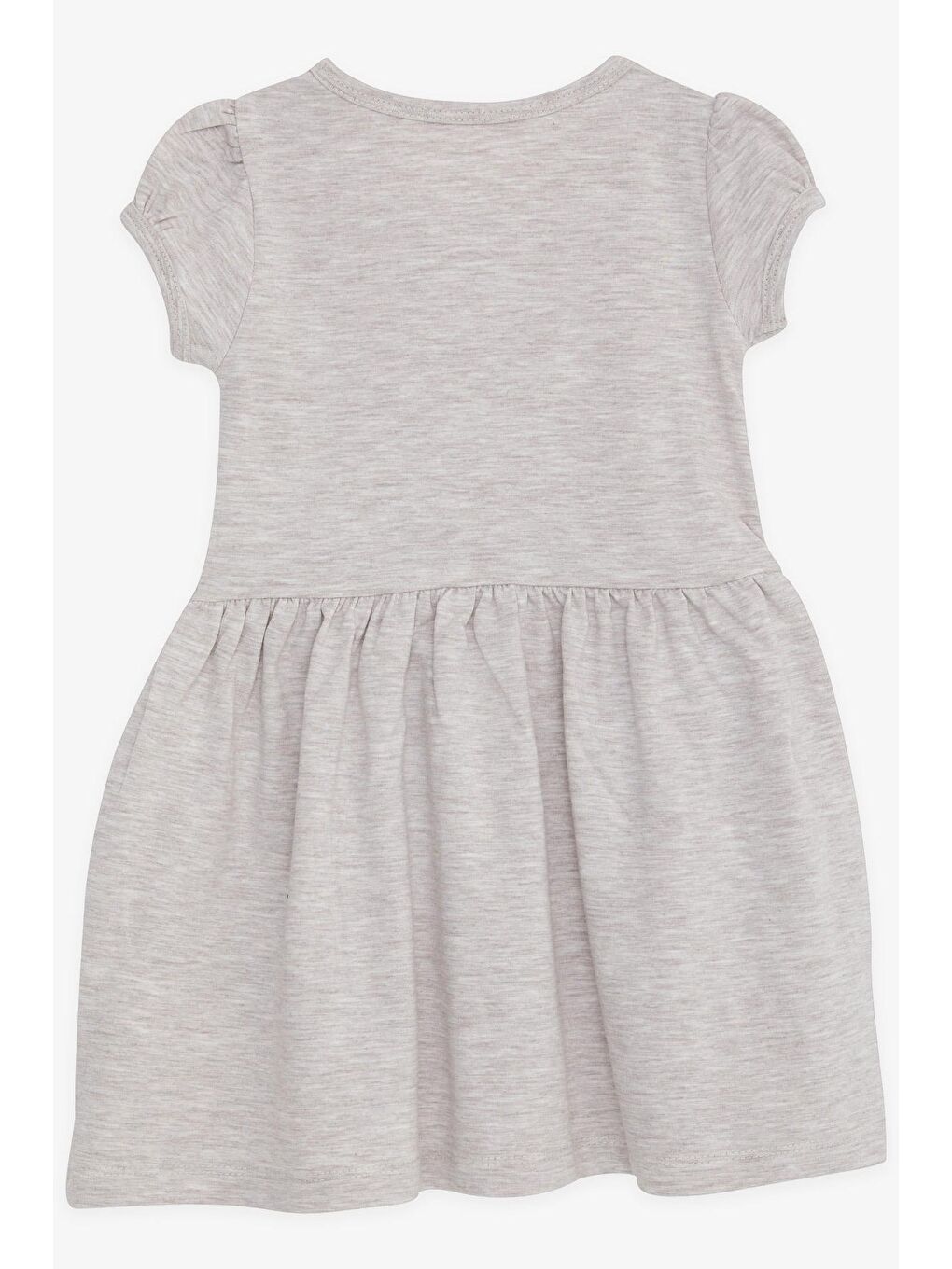 Kız Çocuk Elbise Kız Baskılı Doğa Temalı Bej Melanj (3 Yaş)-3