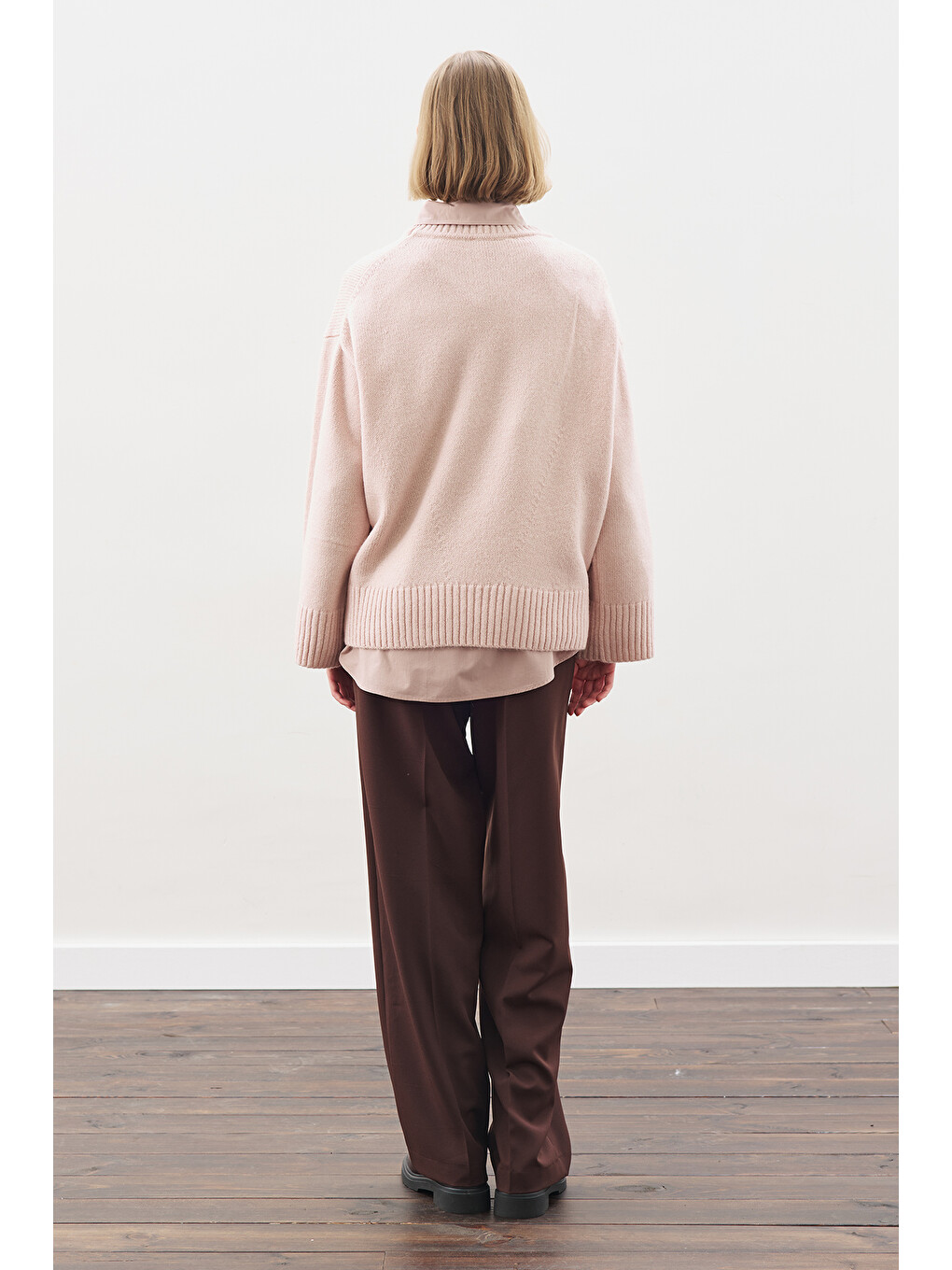 Chunky Oversıze Kazak Pembe-5