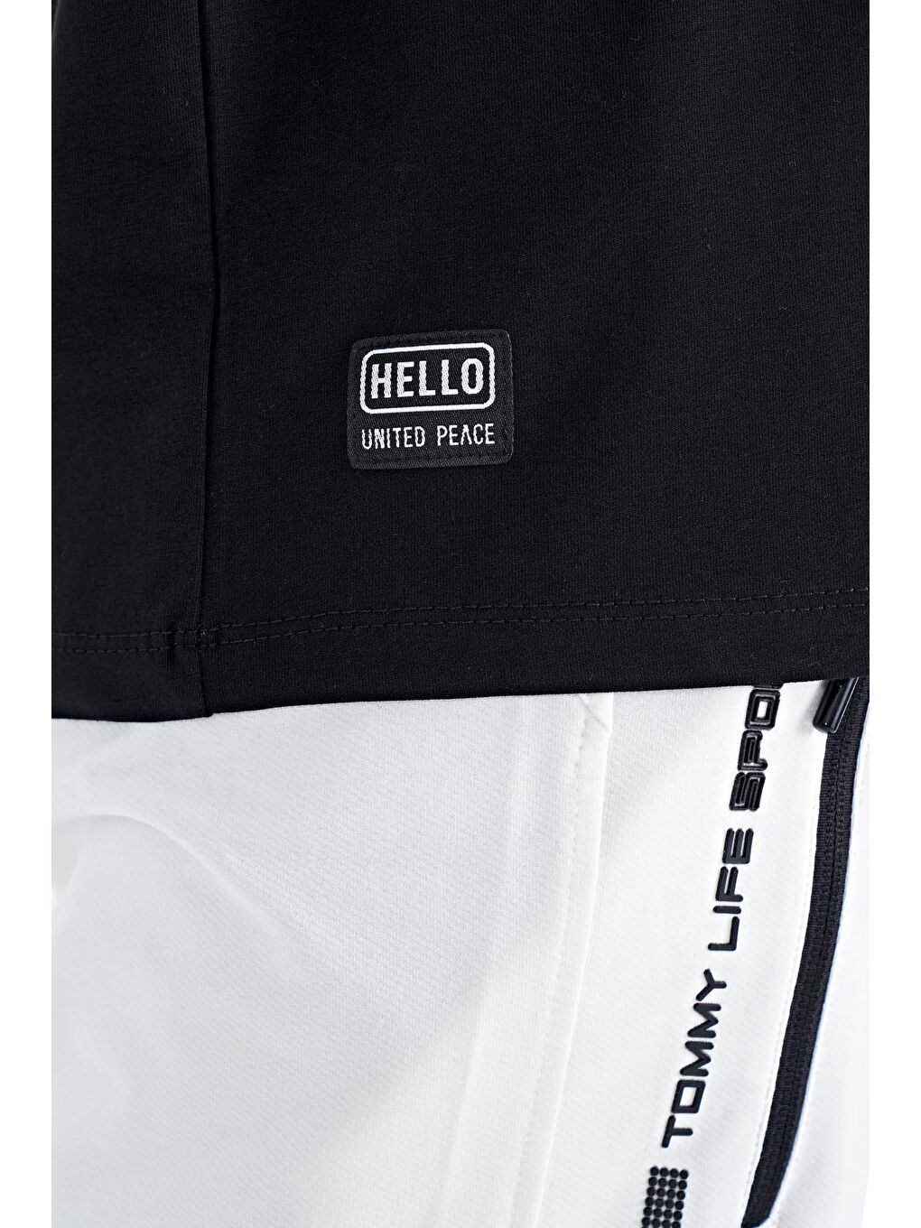 Siyah Kol Şerit Detaylı O Yaka Standart Kalıp Erkek Tişört - 88234-2