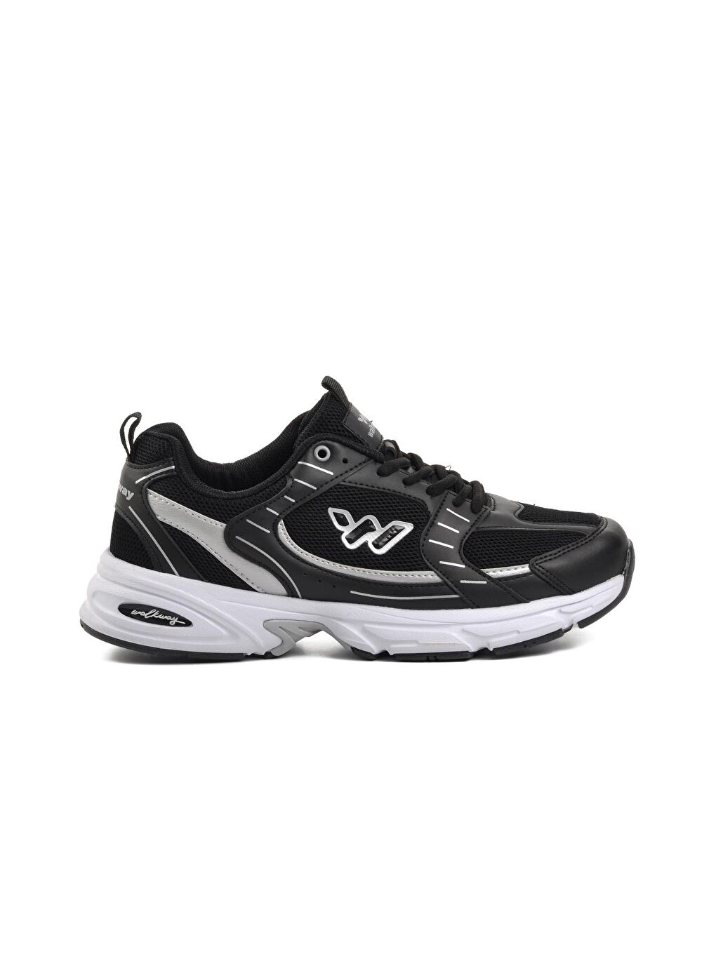Run Siyah-Beyaz Erkek Spor Ayakkabı