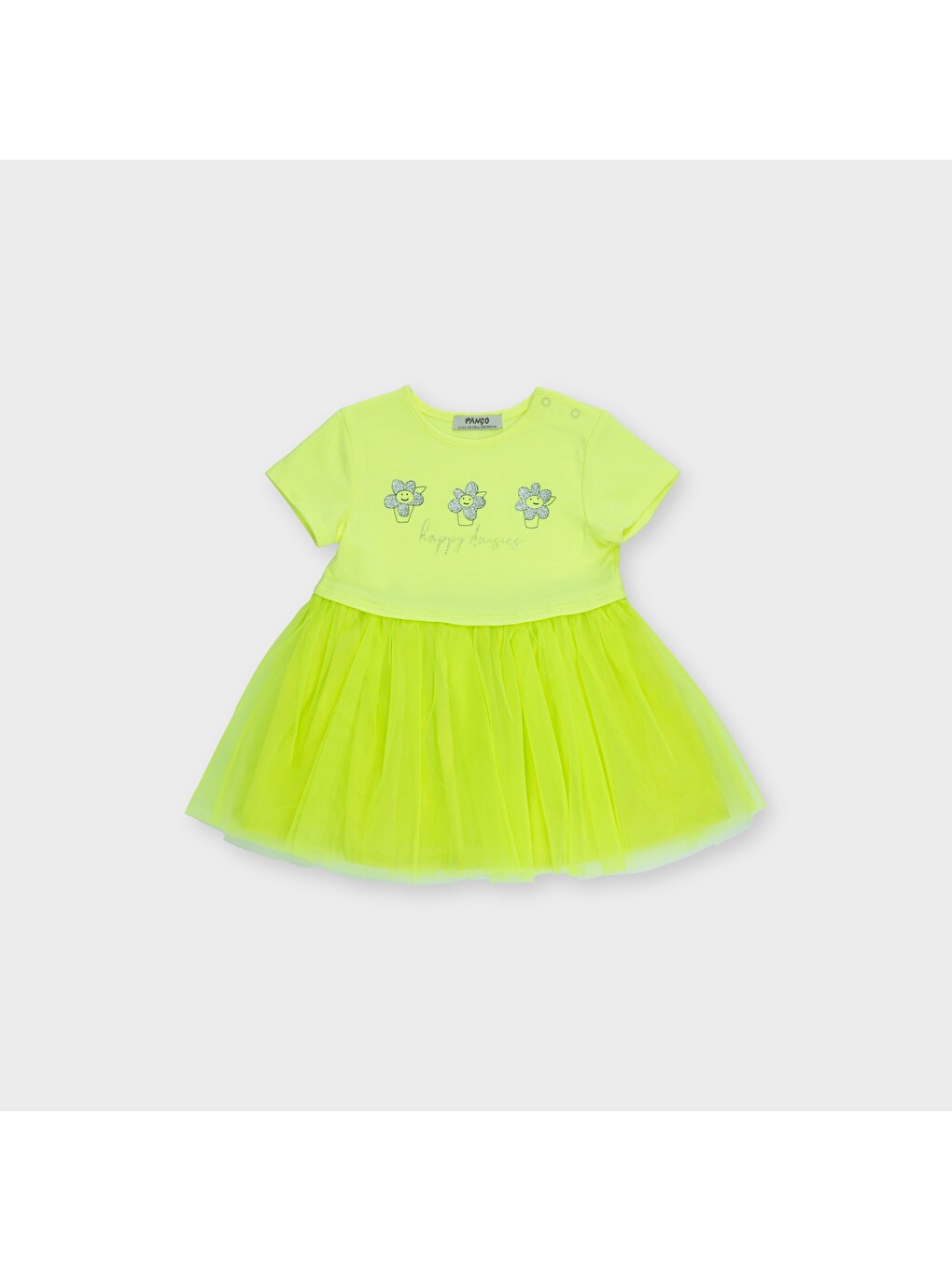 Kız Bebek Baskı Detaylı Örme Sarı Elbise-2