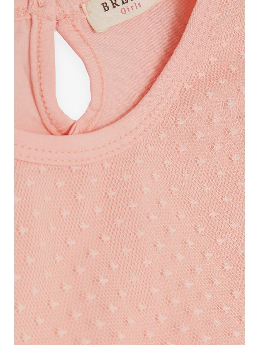 Pembe Kız Çocuk Elbise Fiyonklu Tüllü Somon (3-8 Yaş)-2