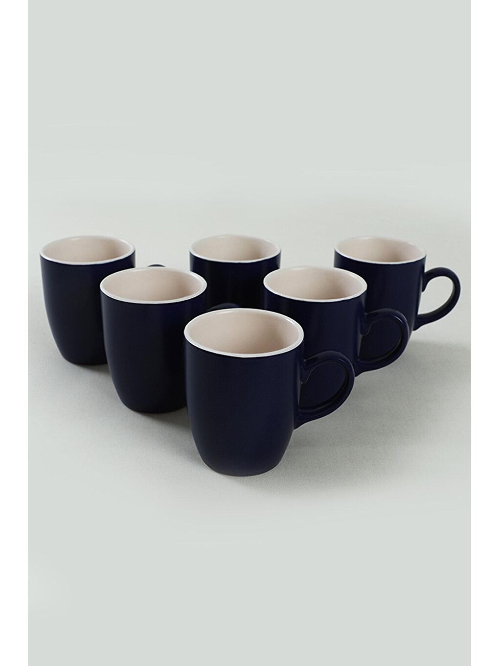 Karışık Mat Kobalt  / Beyaz Bulut Kupa 9 Cm 6 Adet-1