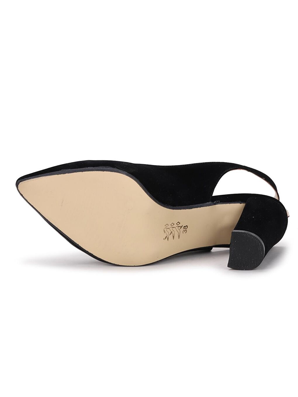 Siyah Süet Kemerli 8 Cm Topuklu Kadın Ayakkabı 13600-11-5