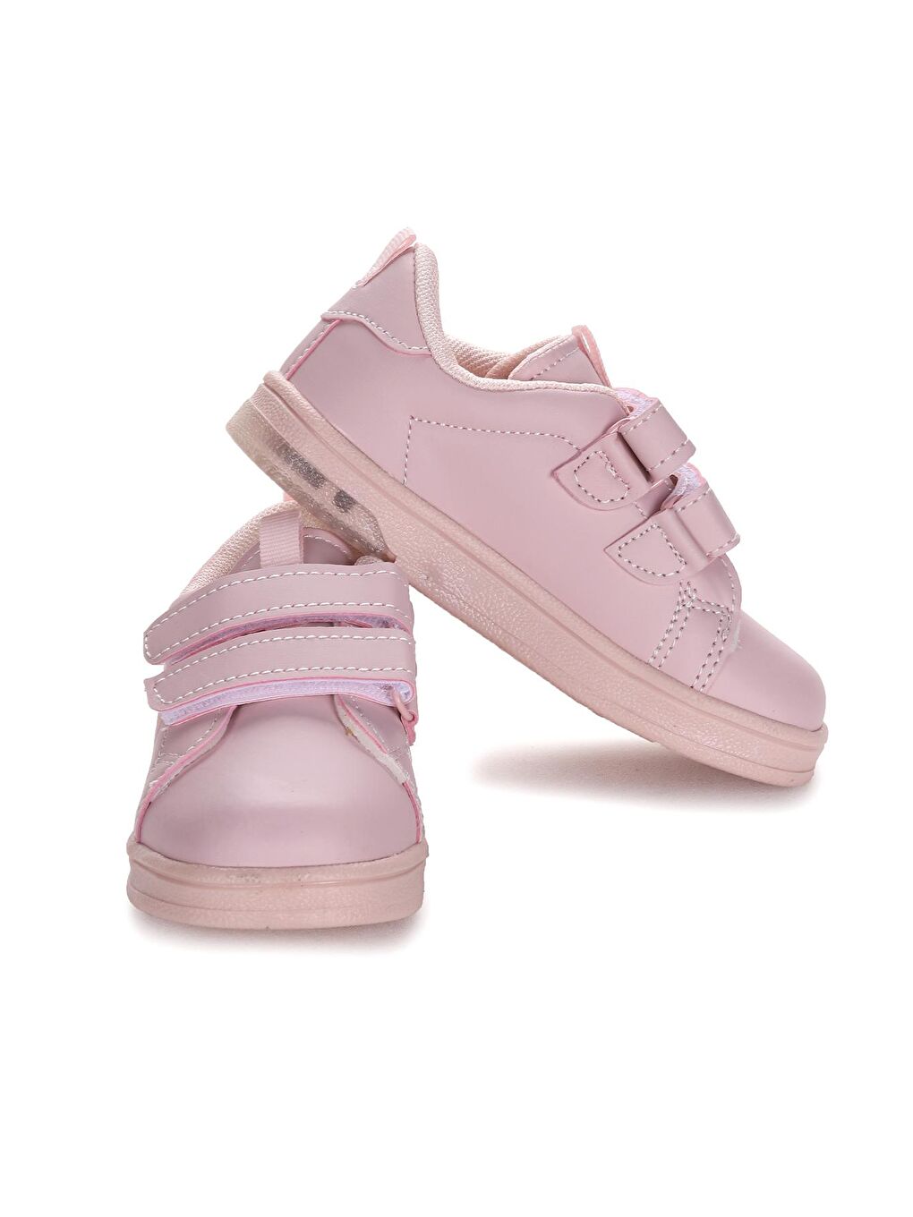Pembe Pepe Günlük Cırtlı Işıklı Kız/Erkek Çocuk Spor Ayakkabı-1