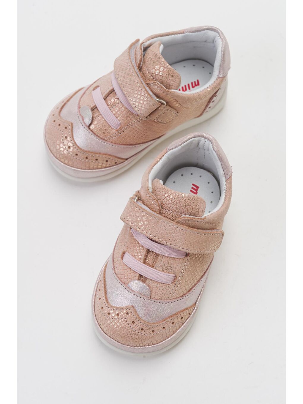 Pembe Kız Çocuk Pudra Hakiki Deri İlk Adım Günlük Ayakkabı-2