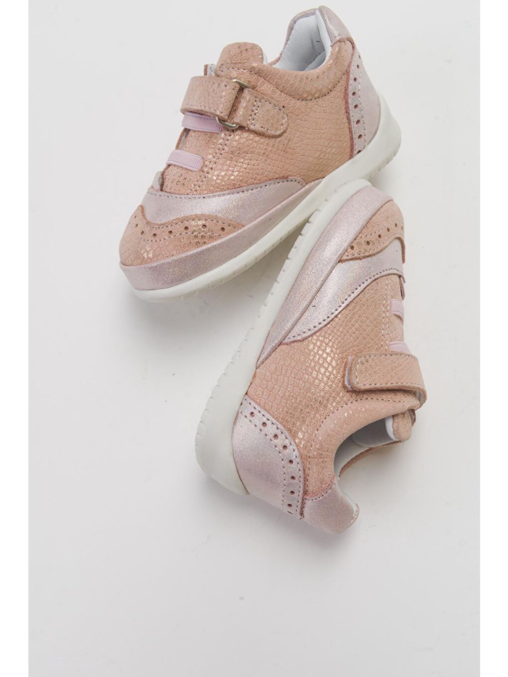 Pembe Kız Çocuk Pudra Hakiki Deri İlk Adım Günlük Ayakkabı-3