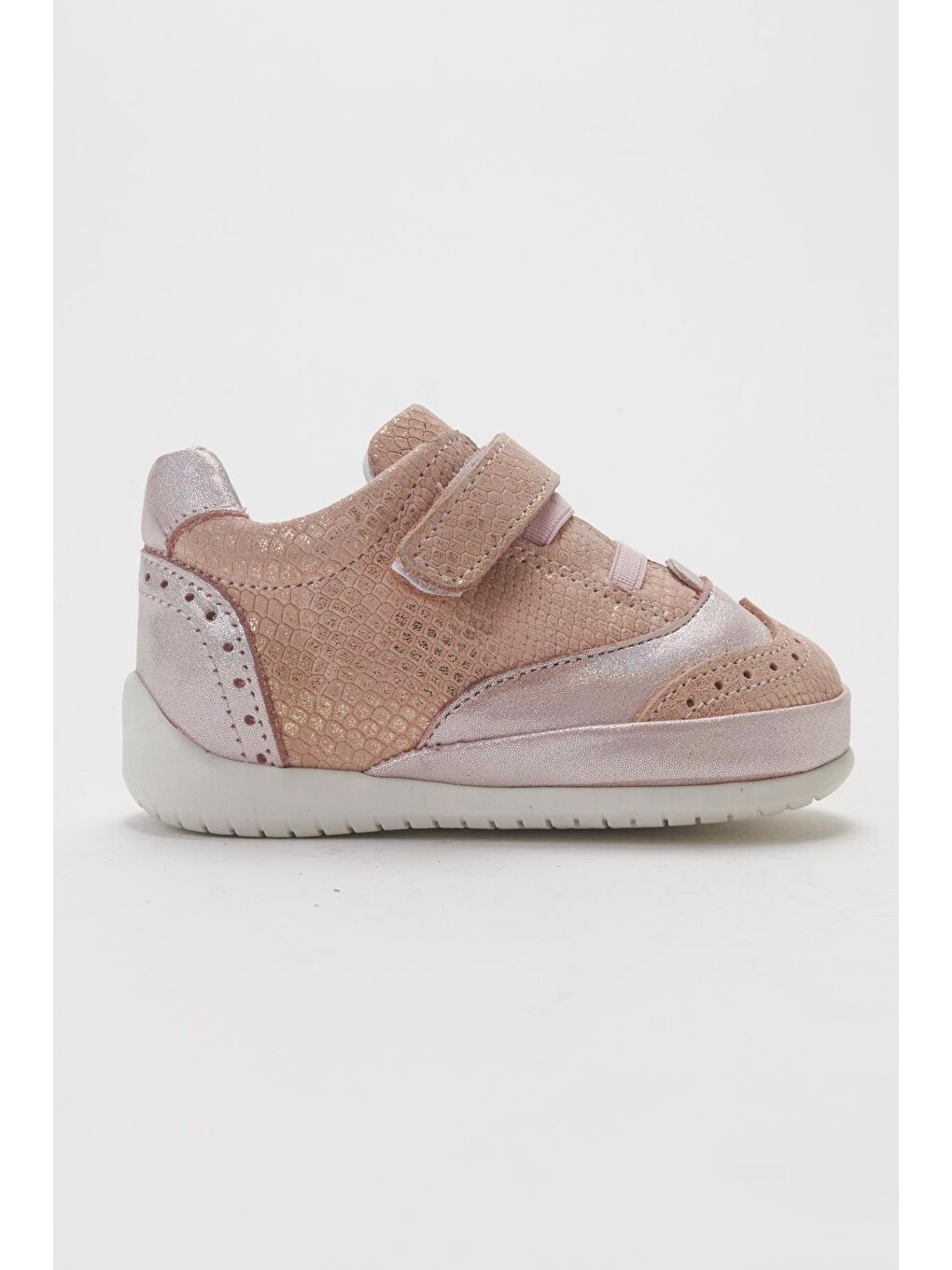 Pembe Kız Çocuk Pudra Hakiki Deri İlk Adım Günlük Ayakkabı-4