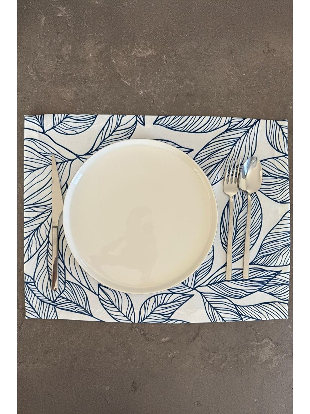 Vireo Yaprak Desen 1 Adet Amerikan Servis - Mavi/beyaz 45x35-1