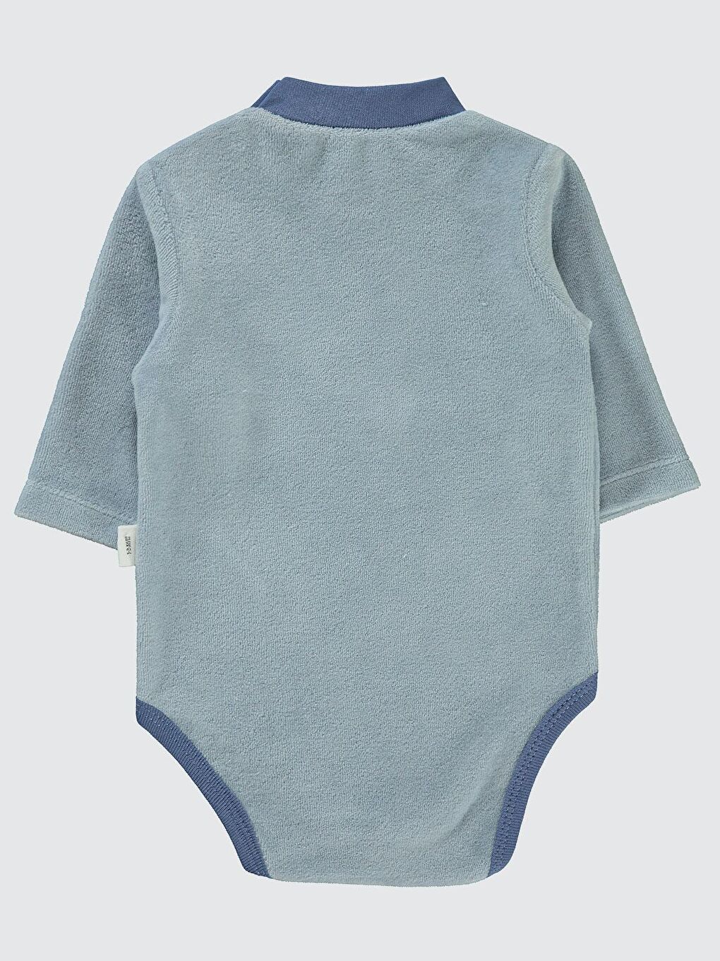 İndigo Baby Dinozor Baskılı Boğazlı 1-18 Ay Çıtçıtlı Badi - Mavi 3-6 Ay