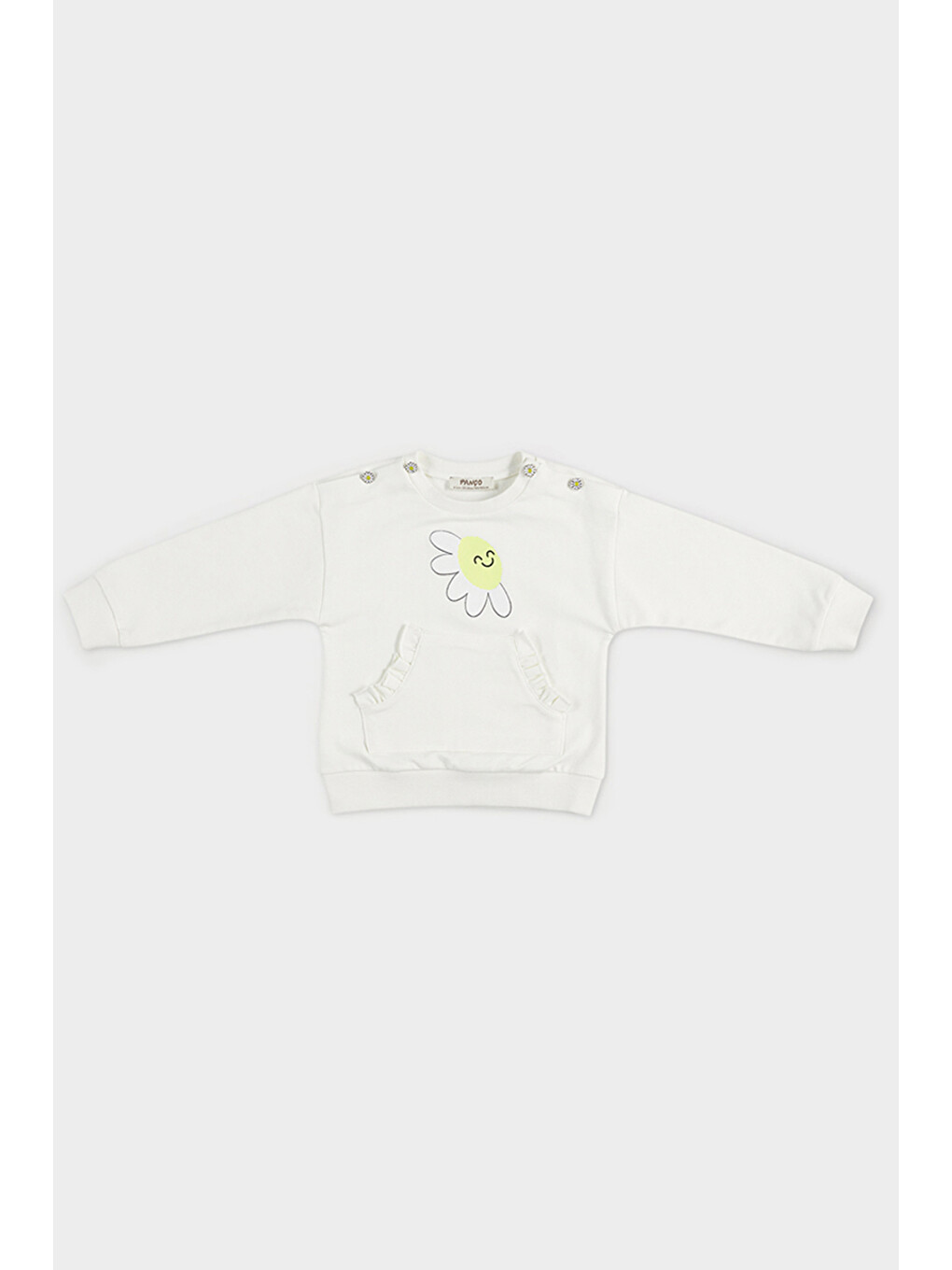 Kız Bebek Baskı Detaylı Ekru Sweatshirt