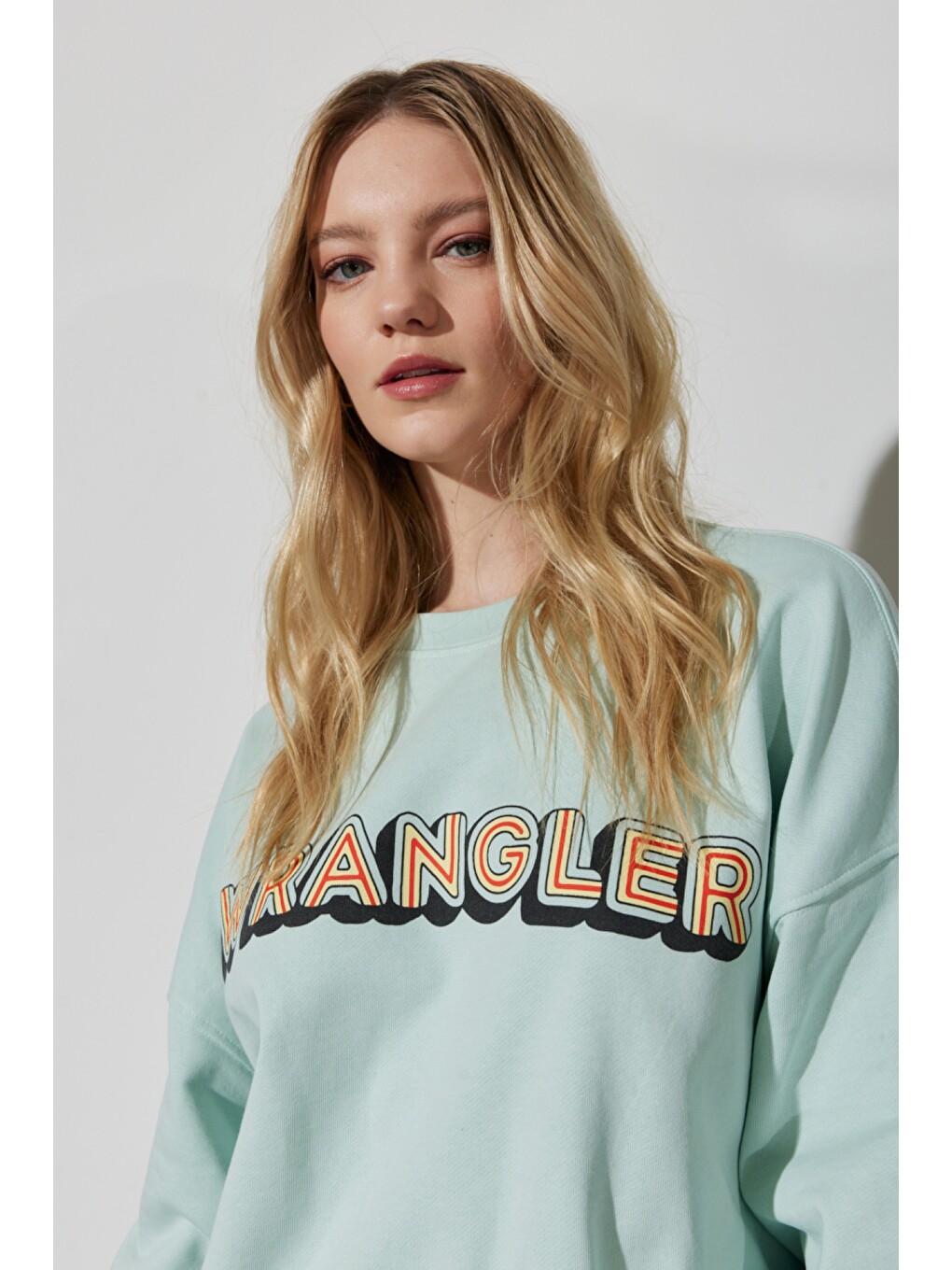 Regular Fit %100 Pamuk Bisiklet Yaka Mint Yeşili Sweatshirt-3