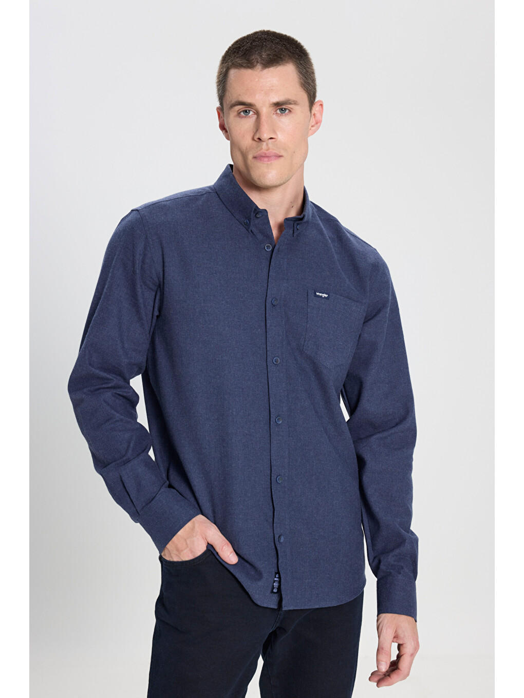 Regular Fit Normal Kesim %100 Pamuk Lacivert Gömlek-4