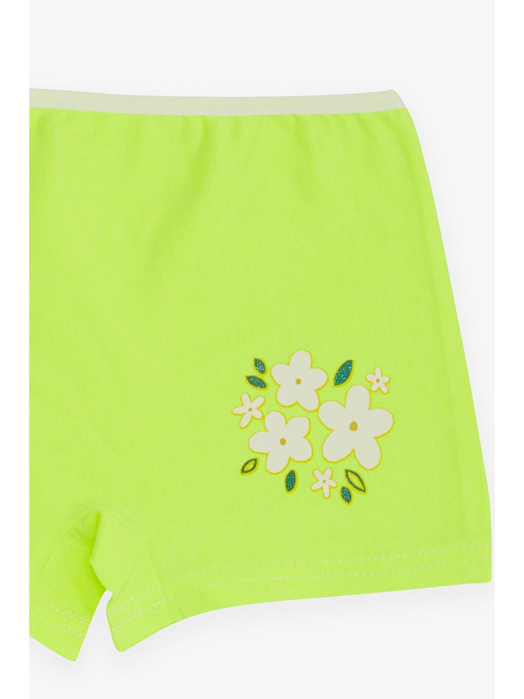 Kız Çocuk Boxer Çiçek Baskılı Neon Yeşil (7 Yaş)-2