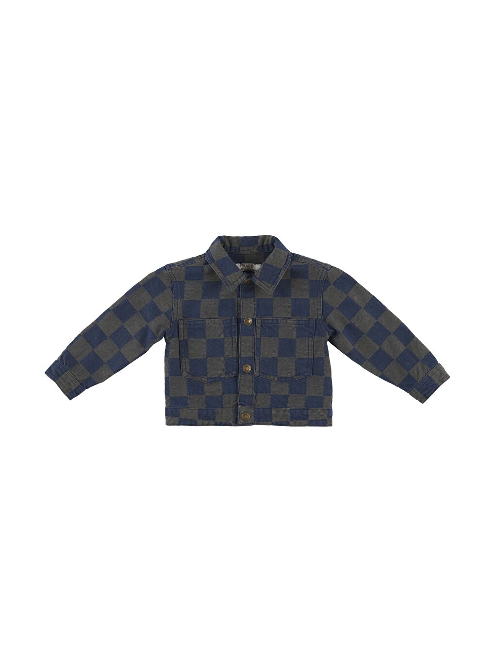 Panço Lacivert Erkek Çocuk Kareli Denim Mont