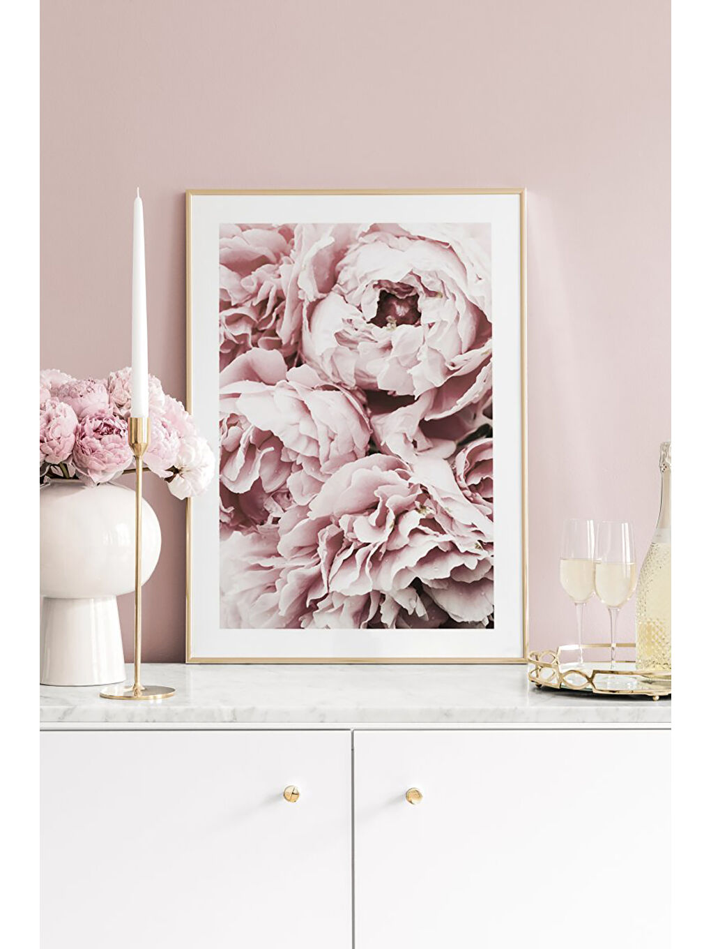 Beyaz Tek Parça Ahşap Çerçeveli Poster Tablo - TEKHAMCERCEVE111