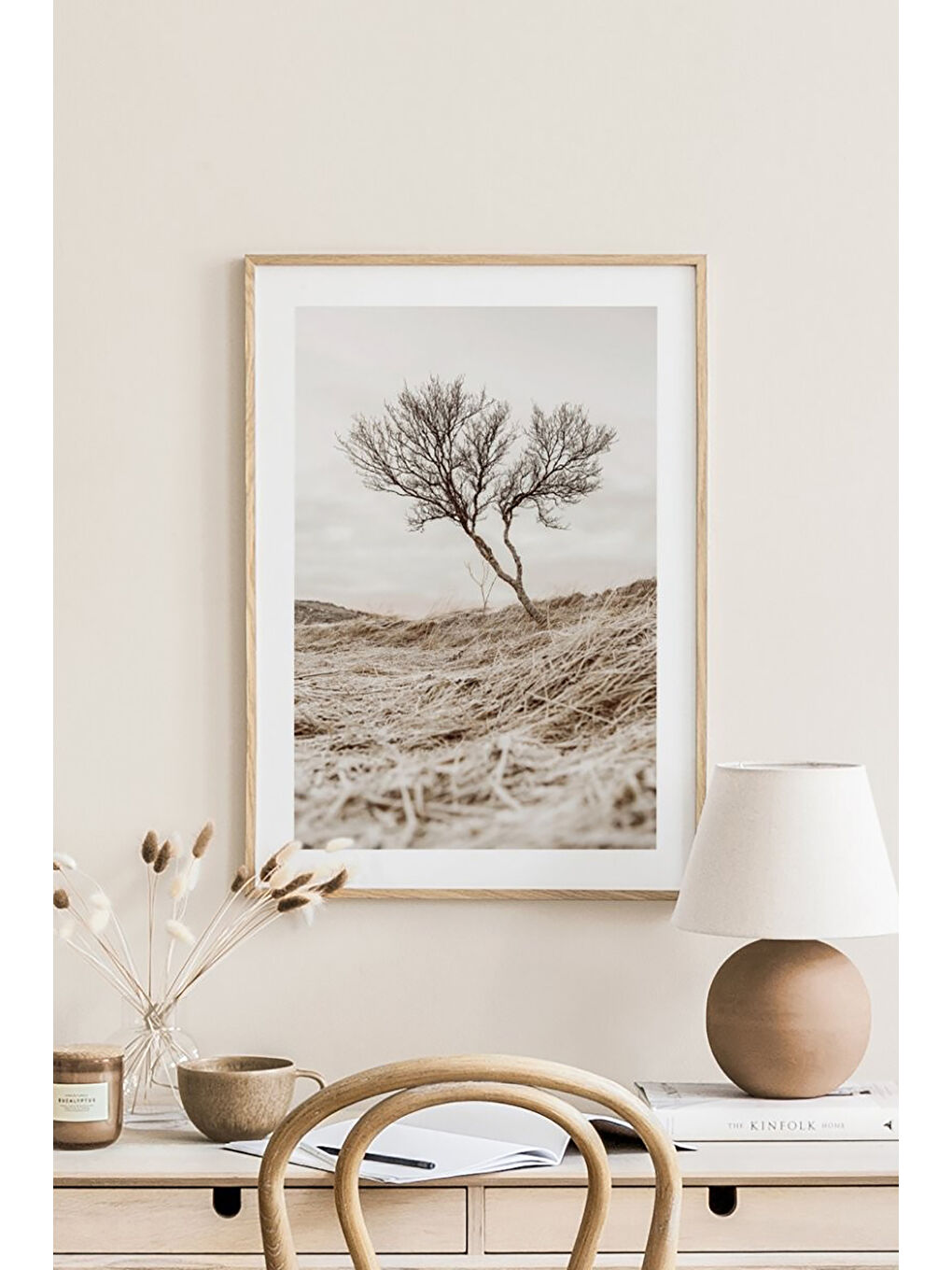 Beyaz Tek Parça Ahşap Çerçeveli Poster Tablo - TEKHAMCERCEVE134