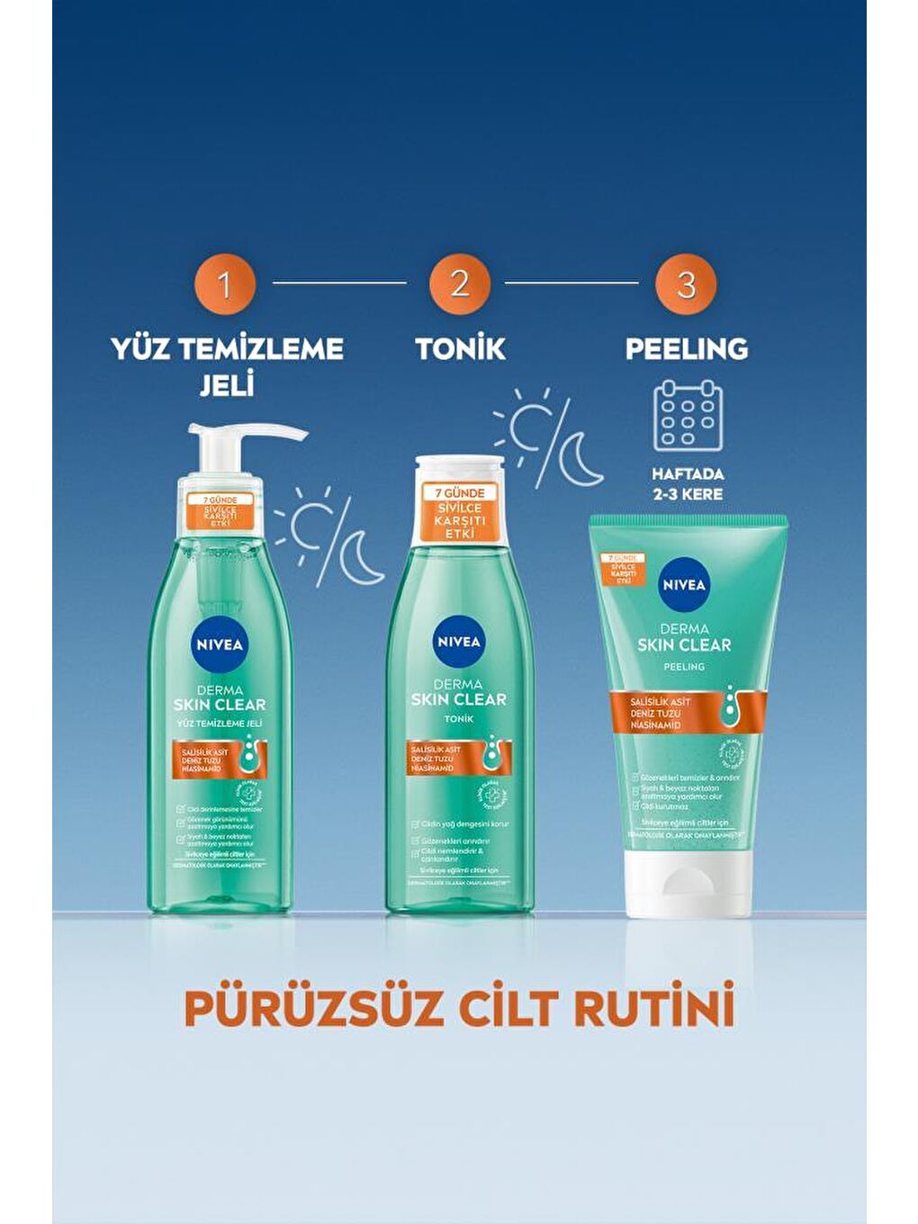 NIVEA Derma Skin Clear Sivilce Karşıtı Yüz Temizleyici Peeling 150 ml, Niasinamid, Salisilik Asit (Bha) - 5