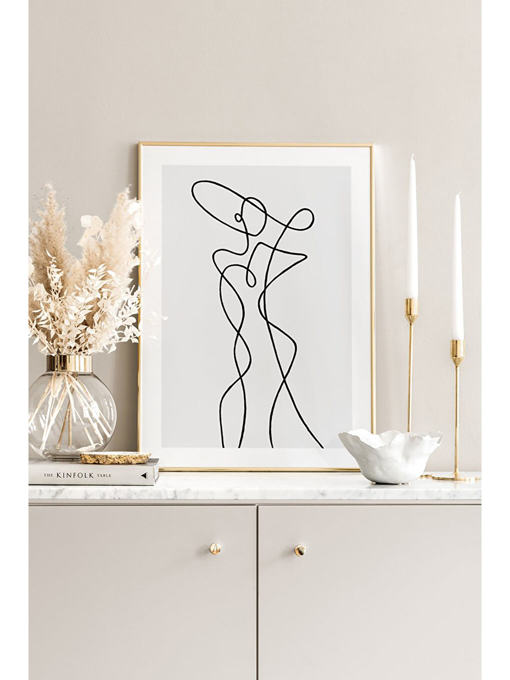 Beyaz Tek Parça Ahşap Çerçeveli Poster Tablo - TEKHAMCERCEVE6