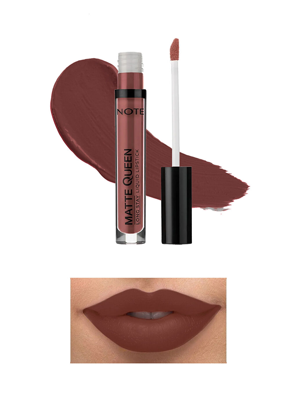 Note Cosmetique Matte Queen Lipstick Kalıcı Likit Ruj 11 Lady Brown - Kahverengi - 1