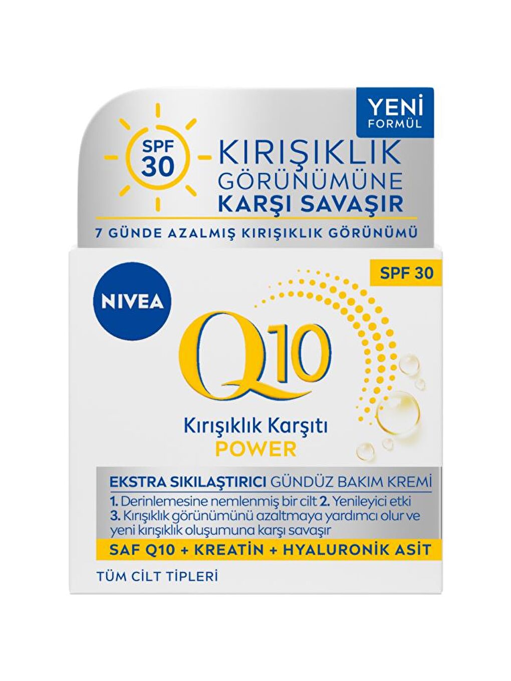 NIVEA Şeffaf Q10 Power Kırışıklık Karşıtı Sıkılaştırıcı Gündüz Yüz Bakım Kremi 50ml, SPF30, Keratin, Hyaluron - 3