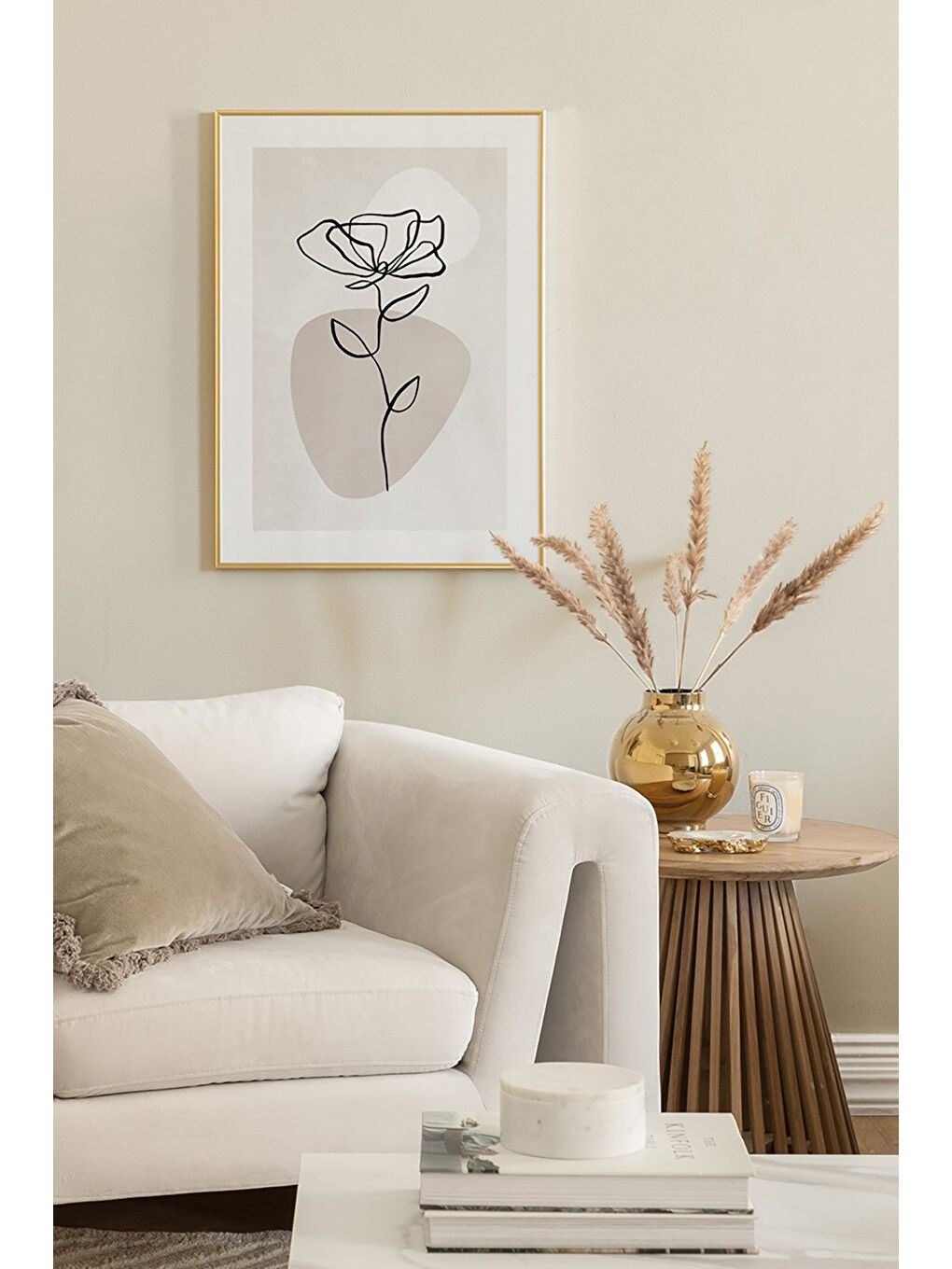 Beyaz Tek Parça Çerçeve Görünümlü Mdf Tablo - TEKHAMMDF68