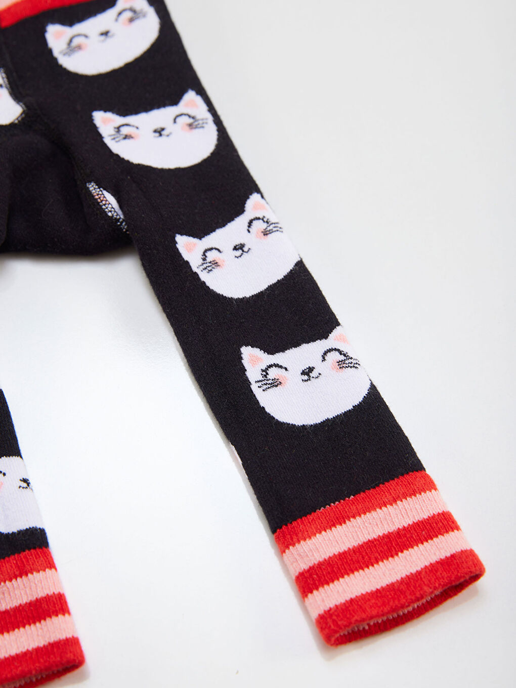 Karışık Kedi Desenli Kız Bebek Tayt Pantolon-3
