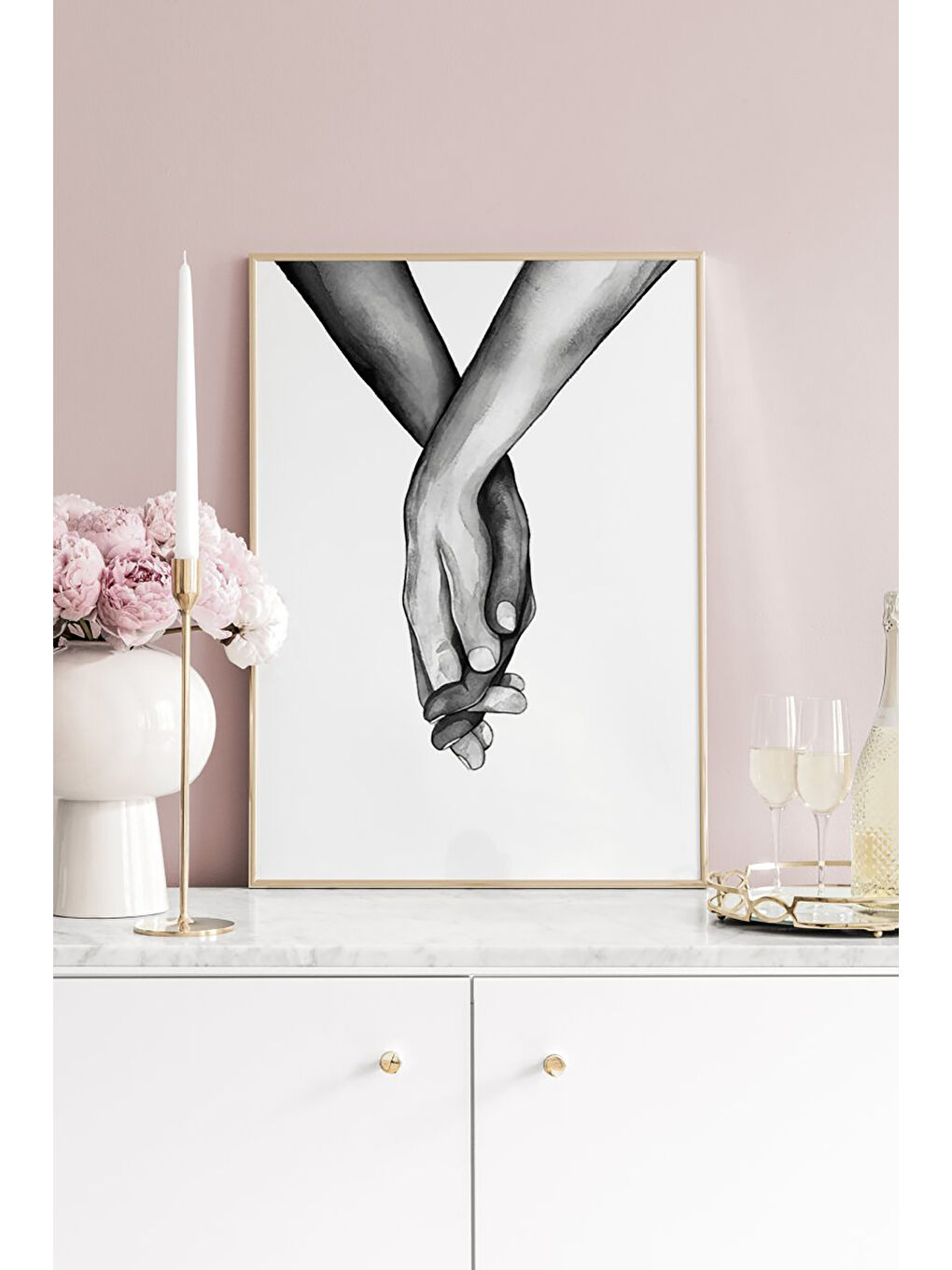 Beyaz Tek Parça Çerçeve Görünümlü Mdf Tablo - TEKHAMMDF79